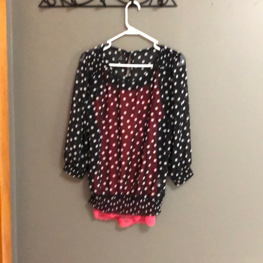 Black and white polka dot overshirt size M.